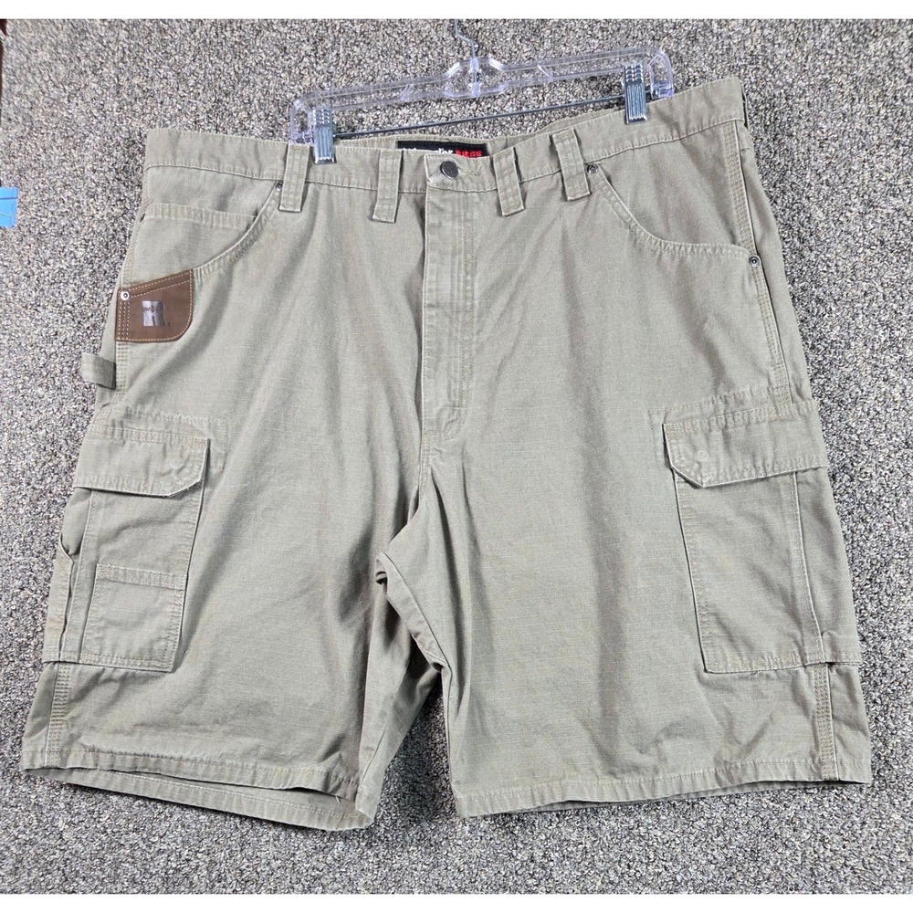 Wrangler Cargo Shorts‎ Mens 44 Khaki Green Riggs Workwear 100% Cotton 3W360BR